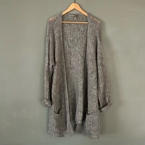 Alpaca free people grey cardigan